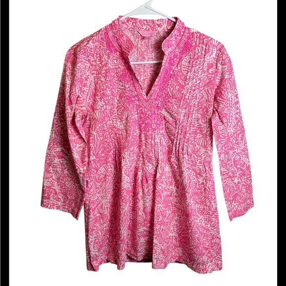 Lilly Pulitzer Tops - Lilly Pulitzer Sarasota Beautiful Coastal Beaded Top Size XS